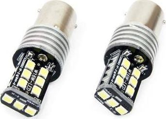 Amio 01293 Led Canbus 15SMD 2835 7,5W 1156 (P21W) Balta 12V / 24V 2 stk.