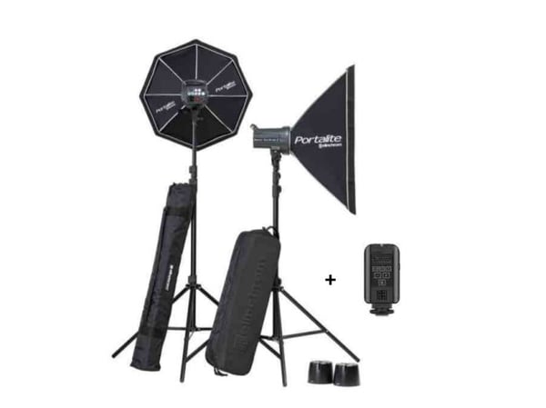 Elinchrom D-Lite RX 4 - Dual Monolight Kit - strobelampesett - 2 hoder x 1 lampe - 400 joule - AC