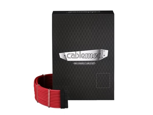 CableMod PRO Series ModMesh C-Series - Strömkabelsats - formpressad - röd