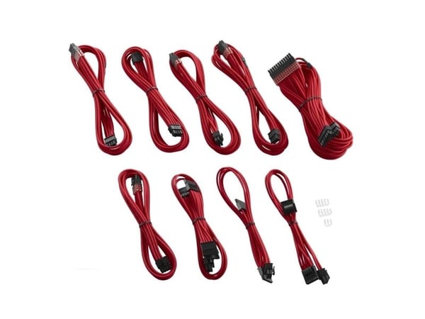 CableMod PRO Series ModMesh C-Series - Strömkabelsats - formpressad - röd