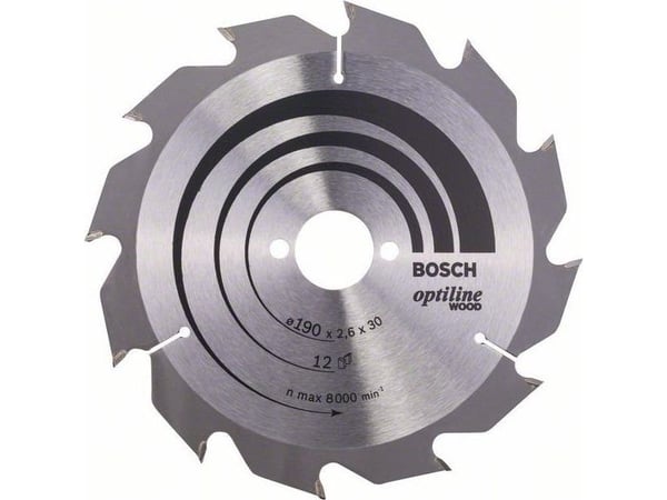 Bosch RUNDSAVKLINGE OPTILINE Ø190X2,6X30MM 12T