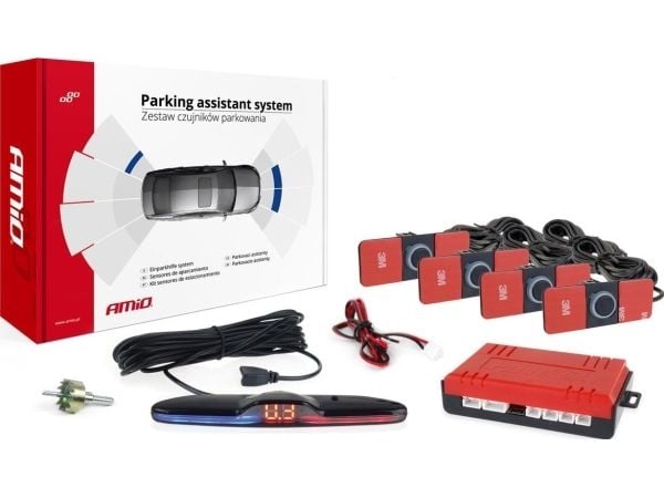 Sett med parkeringssensorer ryggesensorer maks LED 4 sorte sensorer intern 16,5 mm amio-02291 Sett med parkeringssensorer ryggesensorer maks LED 4 sorte sensorer intern 16,5 mm amio-02291