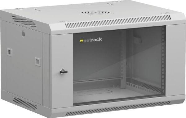 Netrack - Telinekotelo - seinäasennettava - harmaa - 6U - 19"