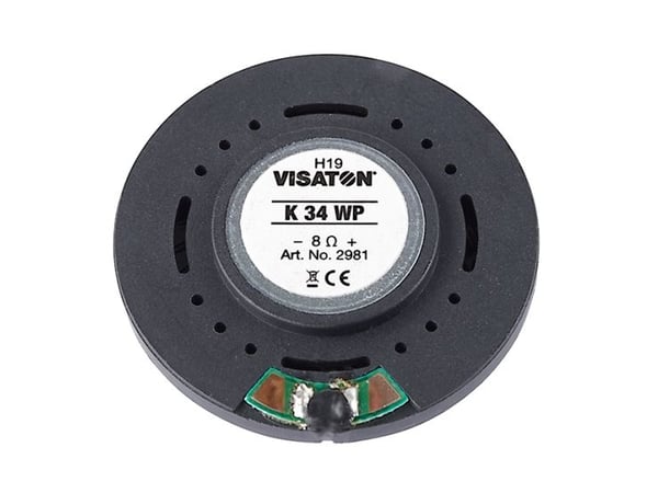 Visaton K 34 WP, 1 W, rund, 2 W, 8 ohm (O), 320 - 20000 Hz, sortering