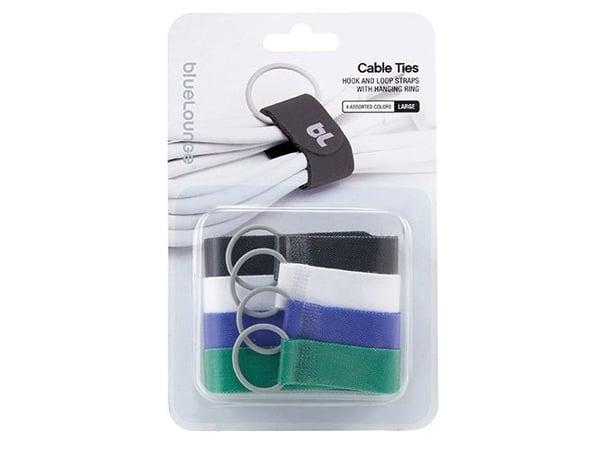 Bluelounge Large - Cable ties kit - svart, vit, blå, grön