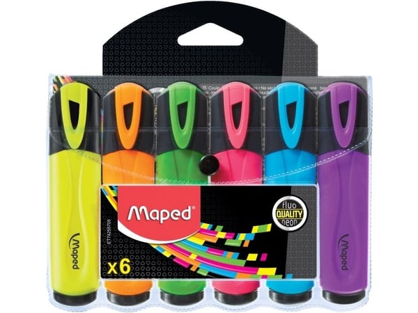 Maped 742557, 6 stykker, Flerfarget, Fibre tip, Flerfarget, Rør, 5 mm