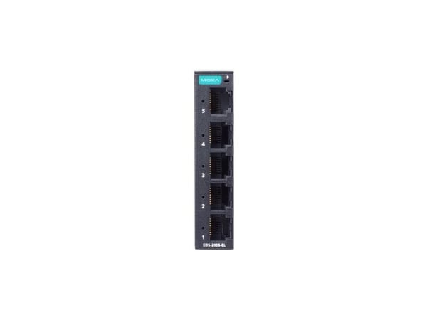 Moxa EDS-2005-EL Series EDS-2005-EL - Switch - ikke-styrt - 5 x 10/100 - DIN-skinnemonterbar - DC-strøm