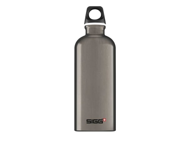 SIGG Traveller Smoked Pearl, 1000 ml, Vandring, Pärlemorfärgad, Gjuten aluminium, Skruvlock, Svart