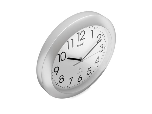 Mebus 52451, Vegg, Digital clock, Rund, Hvit, Plast, Batteri