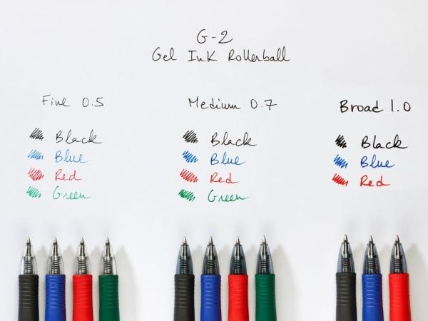 Pilot G-2 - Rulleballpenn - rød - gelblekk - 0.5 mm - ekstra fin - retraktil