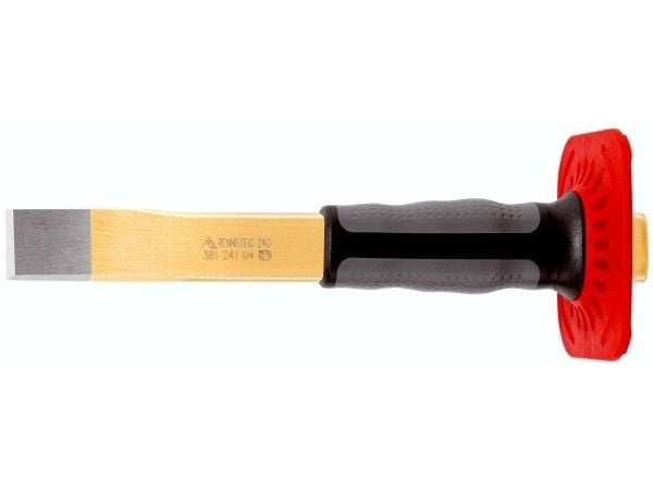 RENNSTEIG 381 240 1, Spademeisel, Flat meisel, Plast, Gummi, Svart, Grå, Rød, 240 mm, 28 mm