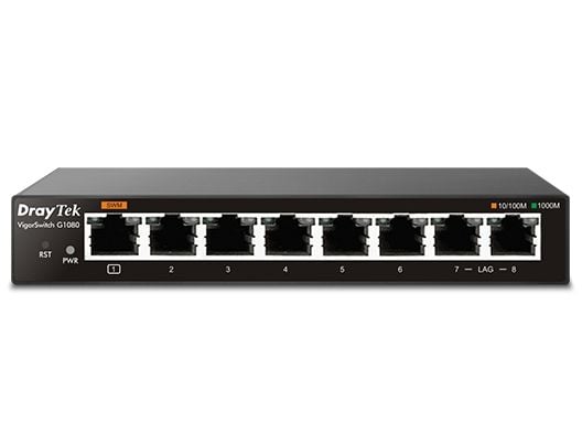 Draytek VigorSwitch G1080 - Switch - Styrt - 8 x 10/100/1000 - stasjonær