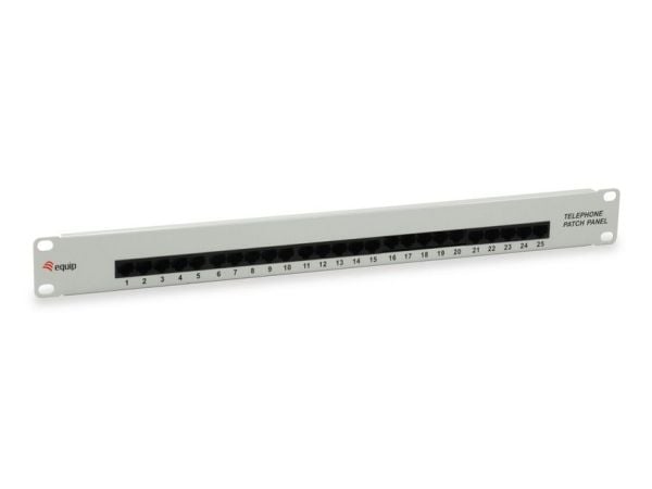 Equip 125296, RJ-45, Cat3, Grå, Metall, Rackmontering, 1U