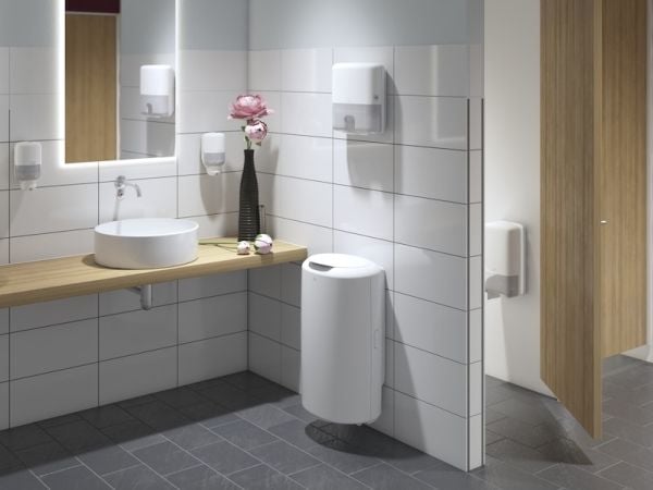 Dispenser Tork T6 hvid Mid-size Twin - til kompakt toiletrulle