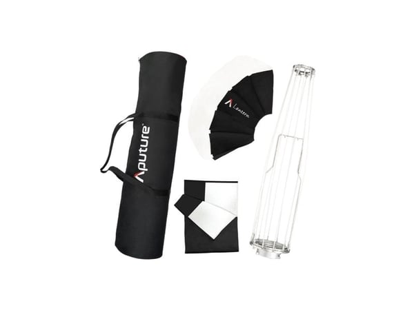 Aputure Lantern, Sort, Hvit, 65 cm, 1x Lantern Spring Cage 1x Diffusion 1x Fabric Barn Doors 1x Carrying Bag
