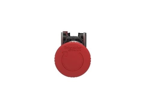 Schneider Electric Schneider Electric Slagkontakt (paddehat-formet) Frontring metal, Med nødstopknap, Rund, kan nulstilles 120 V/AC 6 A 2 x brydeko...