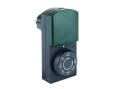 REV 25720502, Daglig timer, Svart, Grön, Digital, LED, Rotations-, IP44