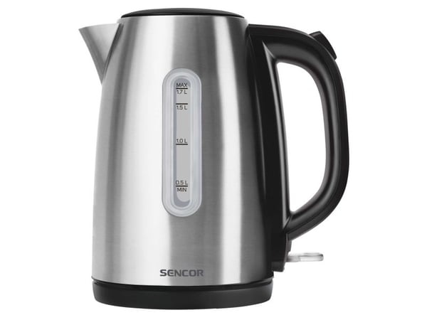 Sencor SWK 1720BK, 1,7 l, 2200 W, Svart, Rostfritt stål, Rostfritt stål, Vattennivå indikator, Överhettningsskydd