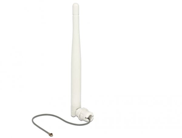Delock - Antenne - pisk - Wi-Fi - 3 dBi - rundtstrålende - utendørs, klemmemonterbar