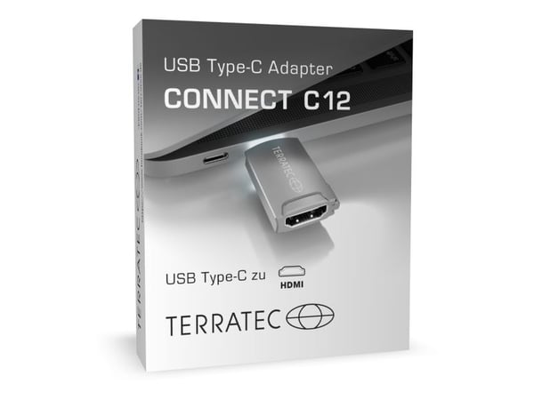 Terratec CONNECT C12, USB Type-C, HDMI, Grå