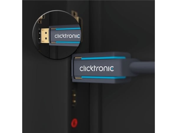 ClickTronic 40994, 2 m, DisplayPort, DisplayPort, Hankjønn, Hankjønn, Sort
