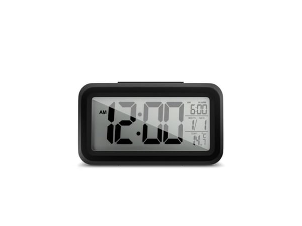 Mebus 42435, Kvartsiherätyskello, Suorakulmio, Musta, 12/24t, F, °C, LCD
