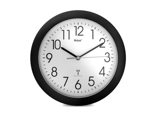 Mebus 52450, Vägg, Digital clock, Rund, Svart, Plast, Modern