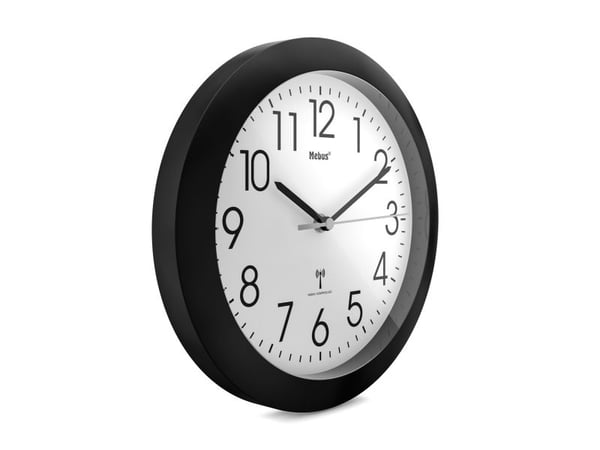 Mebus 52450, Vegg, Digital clock, Rund, Sort, Plast, Moderne