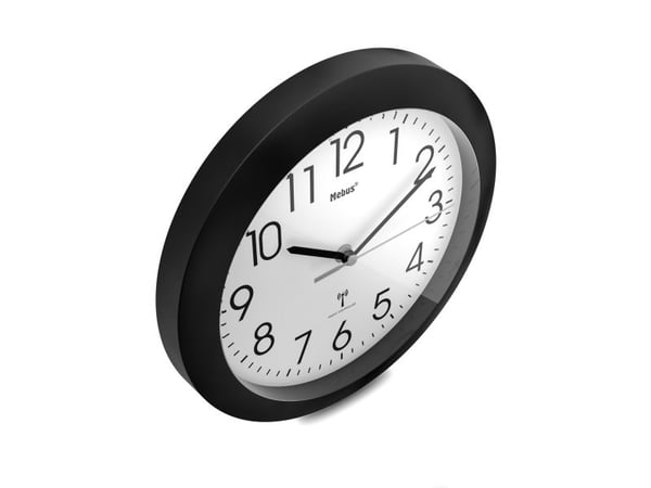 Mebus 52450, Vegg, Digital clock, Rund, Sort, Plast, Moderne