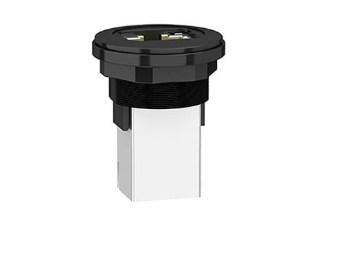 Harmony RJ45 udtag til montage i Ø22 mm. hul for ethernet, Hun/Hun stik på begge sider