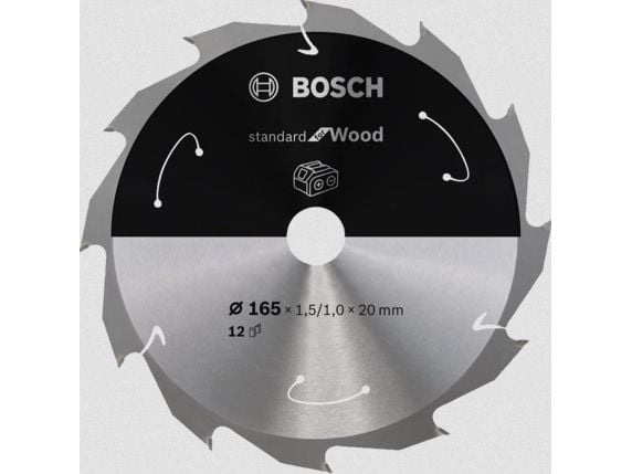 Bosch RUNDSÅG BLAD ACCU STD WOOD 165X20MM 12T