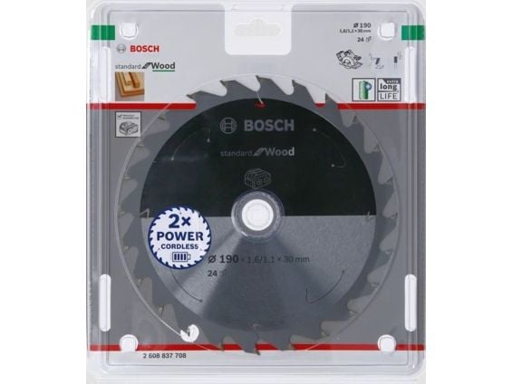 Bosch RUNDSAVKLINGE ACCU STD TRÆ 190X30MM 24T 24T