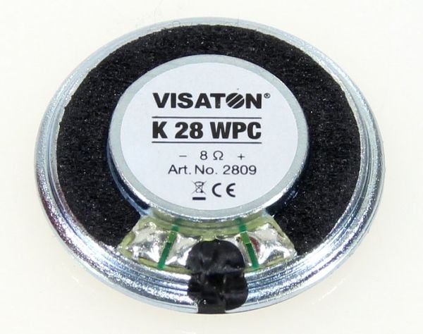 Visaton K 28 WPC, Dikanthøyttaler-driver, 1 W, Rund, 2 W, 8 O, 300 - 20000 Hz