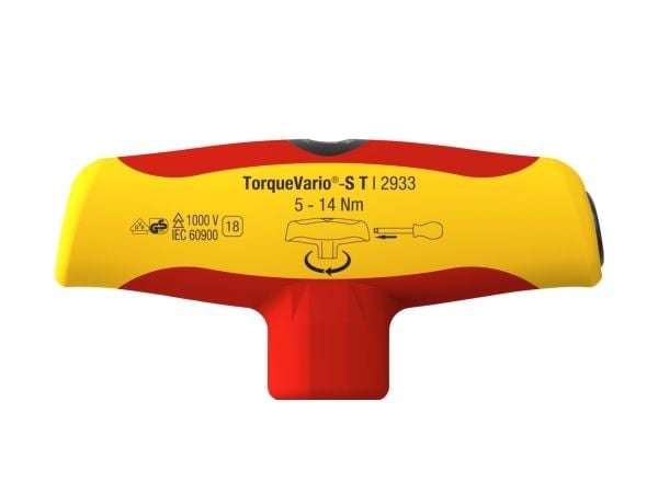 WihaTorqueVario-S T 2933 - T-handle key - 2 deler - isolert - 56 mm - 6 mm - 5 - 14 N·m