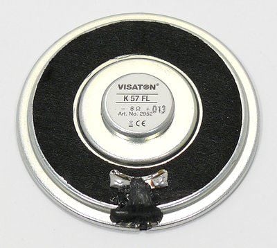 Visaton K 57 FL, 1 W, 2 W, 8 O, 220 - 16000 Hz, Sort, 350 Hz
