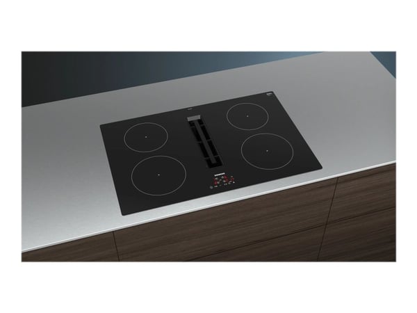 Siemens iQ300 EH811BE15E - Induksjonskomfyrtopp - 4 plater - Nisje - bredde: 75 cm - dybde: 49 cm - Klasse B - uten ramme - svart med fallvinduttre...