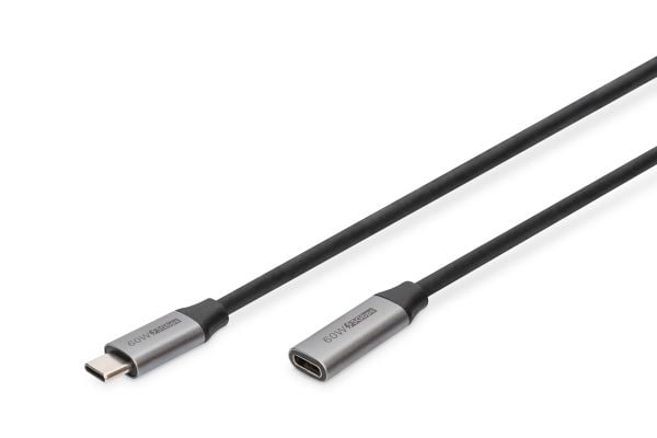 DIGITUS - USB-forlengelseskabel - USB-C (hann) til USB-C (hunn) - USB 3.1 - 1 m - 4K-støtte - svart