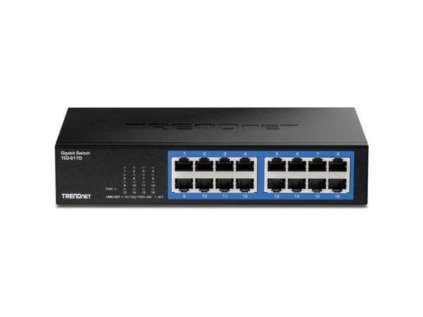 TRENDnet TEG S17D - Switch - 16 x 10/100/1000 - rackmonterbar - TAA-samsvar