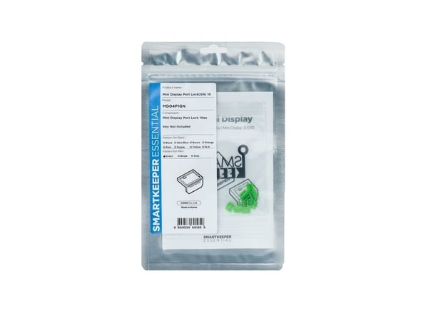 Smartkeeper MD04P1GN, Portblokker, DisplayPort, Grønn, 10 stykker, Polybag, 130 mm