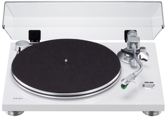TEAC TN-3B-SE/WH, Hihnakäyttöinen levysoitin, Ohje, Valkoinen, 33,45 RPM, 33 1/3,45 RPM, 67 dB