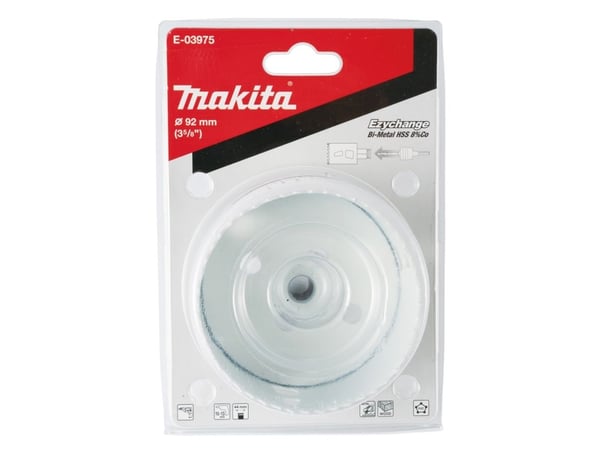 Makita E-03975, Yksi, Pora, Terästä, Alumiini, Muovi, Puu, Ruostumaton teräs, Valkoinen, Kaksoismetalli, 4,4 cm