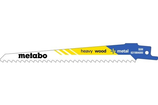Metabo 628259000, Sabelsagblad, Plast, Tre, Tre med spiker, Bimetall, Blå, Hvit, Gult, 15 cm, 3,2 mm