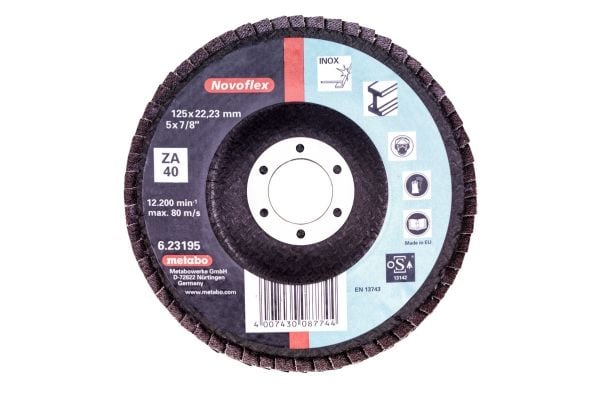 Metabo 623175000, Klaffskive, Støpejern, Rustfritt stål, Stål, 11,5 cm, Metabo, Flatt senter, 2,22 cm