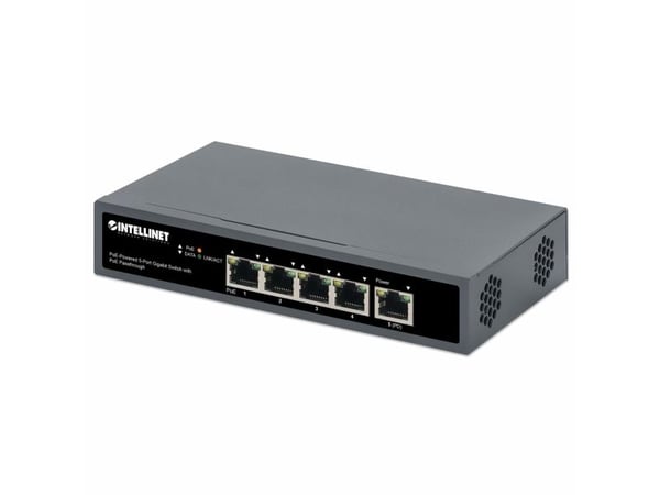 Intellinet 561808, Gigabit Ethernet (10/100/1000), Full tosidig, Strøm over Ethernet (PoE), Kan monteres på vegg