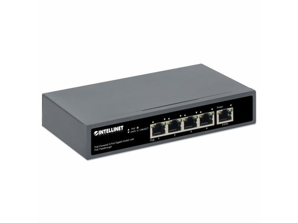 Intellinet 561808, Gigabit Ethernet (10/100/1000), Full tosidig, Strøm over Ethernet (PoE), Kan monteres på vegg