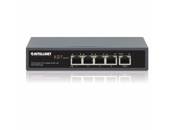 Intellinet 561808, Gigabit Ethernet (10/100/1000), Full tosidig, Strøm over Ethernet (PoE), Kan monteres på vegg