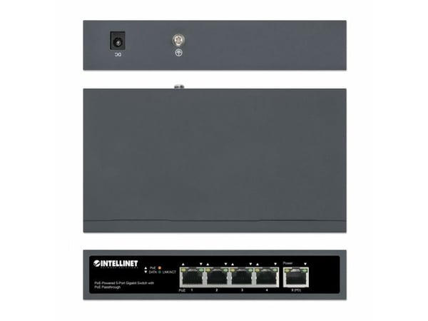 Intellinet 561808, Gigabit Ethernet (10/100/1000), Full tosidig, Strøm over Ethernet (PoE), Kan monteres på vegg