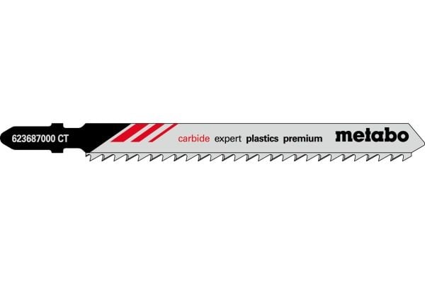 Metabo 623687000, Stikksagblad, Glassfiber armert plastik, Karbid, Sort, Grå, Rød, 9,1 cm, 1,25 mm