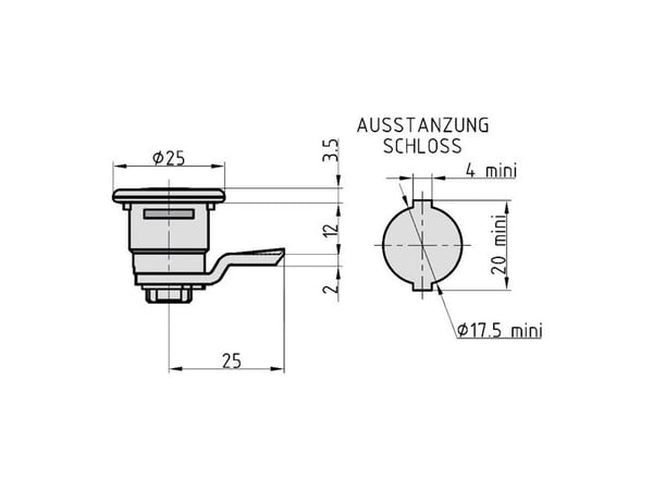 BASI HS 348 KD, Postkasselås, Rustfritt stål, Rustfritt stål