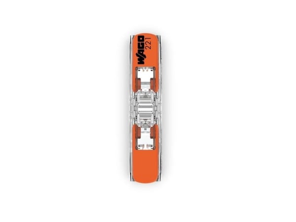 Wago 221-2411, Orange, Transparent, Honkoppling, Rak, Polykarbonat, 24/16, Koppar